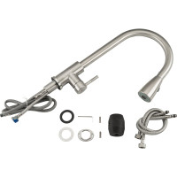 Смеситель для кухни Frap душ 35к f60899-1 нержавеющая сталь, выдвижная лейка 550860