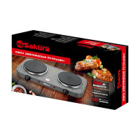 Электрическая плитка SAKURA ПЭ-04 2000 Вт, 154/154 мм, 2 конфорки/диск, графит РТ-00068506