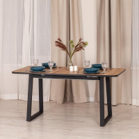 Стол Tetchair Maltido ЛДСП/HPL/металл, 130+30x75x75 см, дуб вотан/черный 19745