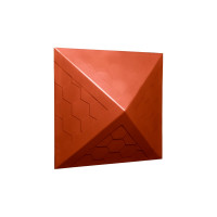 Колпак ППК на заборный столб 1.5x1.5 кирпича Neoкомпозит Гибкая черепица, 390x390x43 мм, терракотовый КЗ-390 ГЧ Т