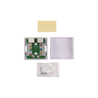 Двойная экранированная компьютерная розетка WRline WR-WS-8P8C-C5E-SH-2 RJ-45, категория 5e внешняя, Dual IDC, цвет белый 505218
