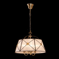 Подвесная люстра Citilux Дрезден с белым абажуром Бронза CL409132