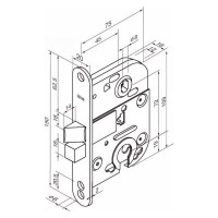 Корпус врезного замка под цилиндр Doorlock dl210 pz st/zn, оцинкованный 71218