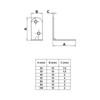 Крепежный уголок Amig 3-100 бихром, 1 шт. 938