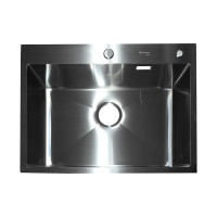 Нержавеющая врезная мойка SANTREK 650x480x220 т 3,0 САТИН D6548HS (+ сифон +дозатор + коландер 420x220) AQUA 312396