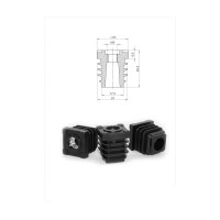 Заглушка ЭЛИМЕТ 25x25, с гайкой М8, комплект 8 шт БП-00002785