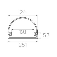 Комплект алюминиевого профиля LEDCRAFT с экраном и заглушками LC-LP0525M1-1 1638000119