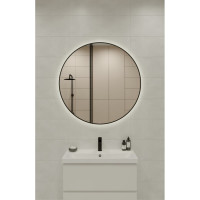 Зеркало Cersanit ECLIPSE smart 100x100 с подсветкой круглое в черной рамке 64198