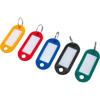 Пластиковая бирки для ключей ООО Комус ассорти, 100 шт. 330465