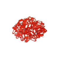 Пластиковая бирки для ключей ООО Комус красная, 100 шт. 72829