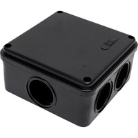 Распаячная коробка IEK км41233 100x100x50мм ip44 6 вв. черная UKO11-100-100-050-K02-44