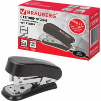 Степлер BRAUBERG №24/6, 26/6 Option, черный, 226849