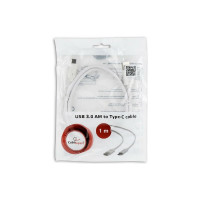 Кабель USB Cablexpert USB 3.0 AM/USB Type-C 1м белый пакет CCP-USB3-AMCM-1M-W