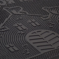 Коврик SUNSTEP резиновый, 40х60 см, Мой дом - моя крепость, черный 31-037