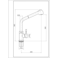 Смеситель для кухни FASHUN мойки из нержавеющей стали с выдвижной лейкой черный A56009-7