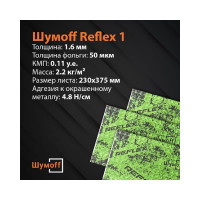 Вибродемпфирующий материал Шумофф Reflex 1 15 листов в пачке НФ-00001876