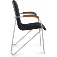 Кресло BRABIX Samba Cf-104, серый каркас, накладки орех, кожзам черный 532759