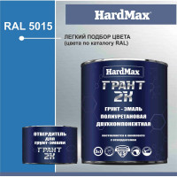 Грунт-эмаль полиуретановая HardMax двухкомпонентная ГРАНТ 2К/GRANT 2 K RAL 5015 Небесно-голубой (комплект 2,19 кг) 4690417100484