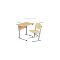 Стол-парта ДЭМИ 2-местный регулируемый Сут.55, 1200x500x640-780 мм, рост 4-6, серый каркас, ЛДСП клён 532704