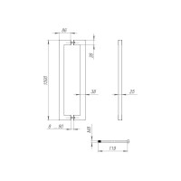 Ручка-скоба FUARO PULL.PH38/1500.26 INOX 304 (PH-26-38/1500-INOX) BLACK 45505