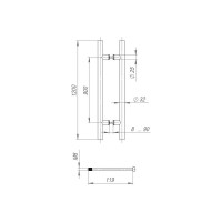 Ручка-скоба FUARO PULL.PH32/1200.22 INOX 304 (PH-22-32/1200-INOX) BLACK 45507