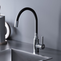 Кухонный смеситель Dorff Logic с гибким изливом, черный D3007622