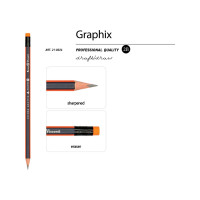 Чернографитный карандаш Bruno Visconti bv graphix с ластиком 2В 21-0024 1763268