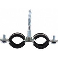Двойной хомут для труб STOUT Sac-0020-200034 3/4"(25-29) к-т: хомут, шпилька-шуруп, дюбель пл. RG00914JHLO3AO