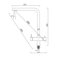 Смеситель для кухни РМС с переключением фильтра SUS127PVD-017F-015