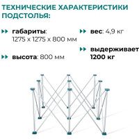 Складное подстолье Lossew Q4 Ant 80 3x3 (120х120х80 см) ANT3380.0