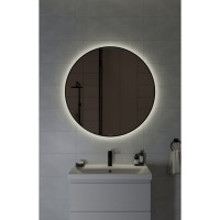 Зеркало Cersanit ECLIPSE smart 100x100 с подсветкой круглое в черной рамке 64198