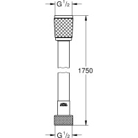 Душевой шланг GROHE пластик, 1750 мм макс давление до 5 бар, хром 45992001 00000076037