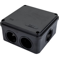 Распаячная коробка IEK км41234 100x100x50мм ip55 6 вв. черная UKO11-100-100-050-K02-55