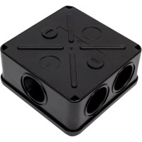 Распаячная коробка IEK км41233 100x100x50мм ip44 6 вв. черная UKO11-100-100-050-K02-44