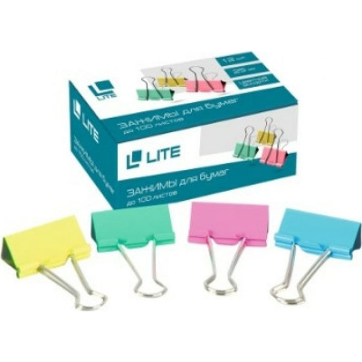 LITE Зажим ассорти металл 25 мм Z25L-12С