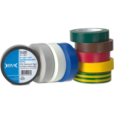BM Group Набор изолент ПВХ цвет радужный 15мм x 10м (упак. 9 шт.) BM-ESB1510SET