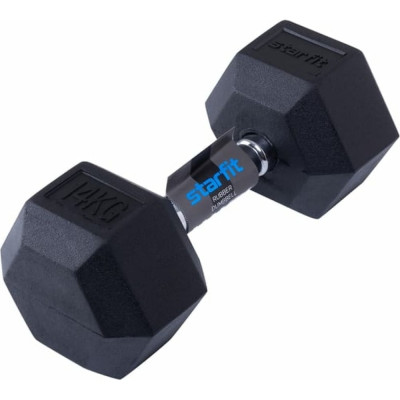 STARFIT Гантель гексагональная DB-301 14 кг, обрезиненная, черный УТ-00019793