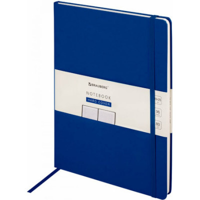 BRAUBERG Блокнот БОЛЬШОЙ 180x250мм В5,ULTRA, балакрон, 80г/м2, 96л, клетка, темно-синий, 113061