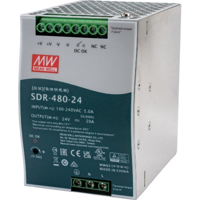 Mean Well Источник питания AC/DC SDR-480-24 480Вт Т00288601