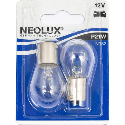 NEOLUX Автолампа P21W BA15s блистер, 2шт 12V 1 10 50 N382-02B
