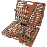 Специальный набор инструмента Ombra 911150 торцевые головки 1/4, 3/8, 1/2DR 4-32 мм и SAE 5/32 - 1-1/4, ударные торцевые головки 1/2 17-23 мм, 150 предметов 055544