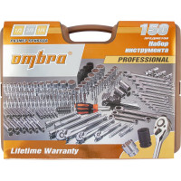 Специальный набор инструмента Ombra 911150 торцевые головки 1/4, 3/8, 1/2DR 4-32 мм и SAE 5/32 - 1-1/4, ударные торцевые головки 1/2 17-23 мм, 150 предметов 055544