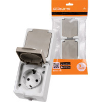 Двойная розетка вертикальная открытой установки 2П+3 IP54 16А TDM ELECTRIC Вуокса SQ1803-0009