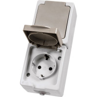 Двойная розетка вертикальная открытой установки 2П+3 IP54 16А TDM ELECTRIC Вуокса SQ1803-0009