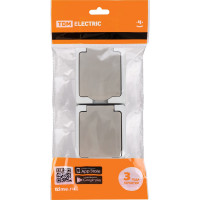 Двойная розетка вертикальная открытой установки 2П+3 IP54 16А TDM ELECTRIC Вуокса SQ1803-0009