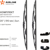 Каркасная щетка стеклоочистителя (510 мм, 20", 3 адаптера) Airline AWB-K-510K