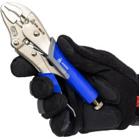 Зажим с фиксатором (175 мм, фигурные губки) МАСТАК 036-00175H