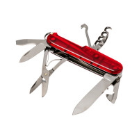 Швейцарский нож Victorinox Climber 1.3703.T полупрозрачный красный