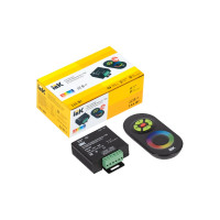Контроллер с ПДУ IEK радио, RGB, 3 канала, 12В, 4А, 144Вт, черный LSC1-RGB-144-RF-20-12-B