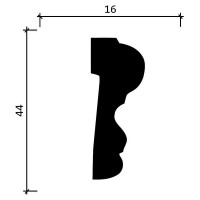 Стеновой молдинг Decor-Dizayn ударопрочный влагостойкий под покраску 44Х16Х2000 мм DD400
